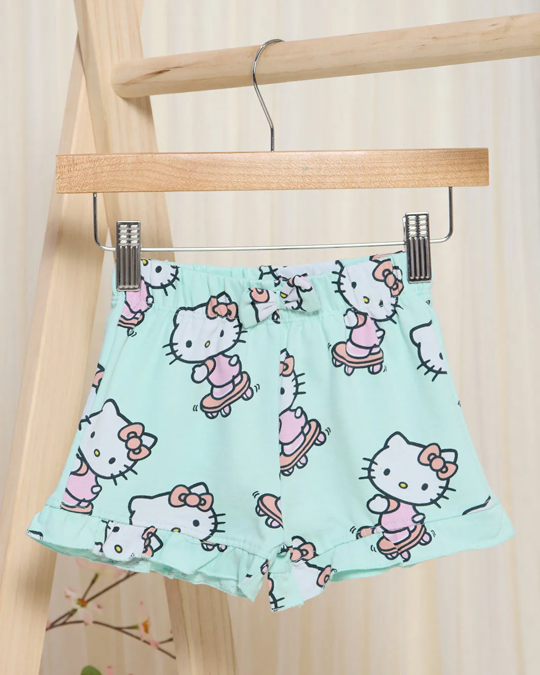 Infant Girls Teal Hello Kitty Printed Shorts sold by Redtag