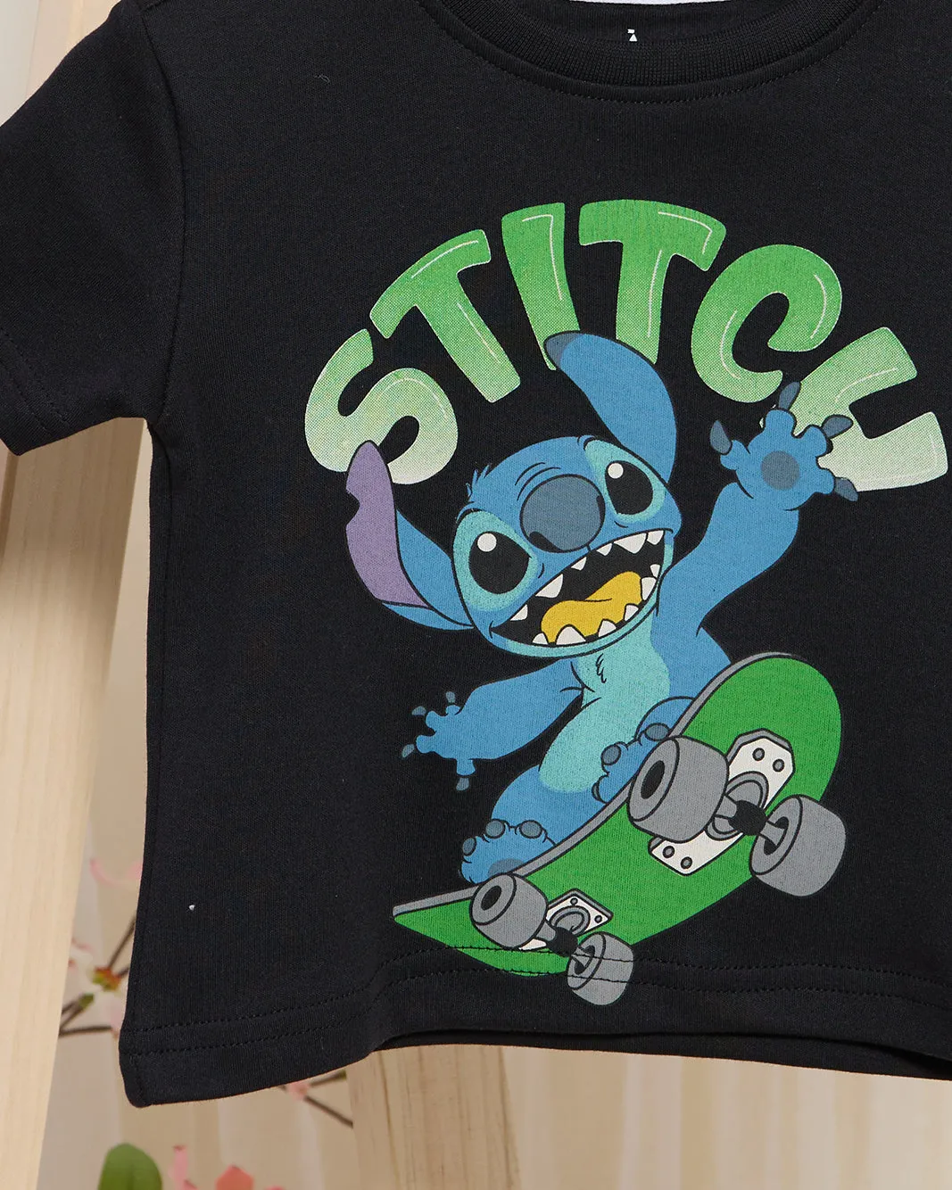 Infant Boys Black Stitch Print T-Shirt sold by Redtag product image thumbnail 3