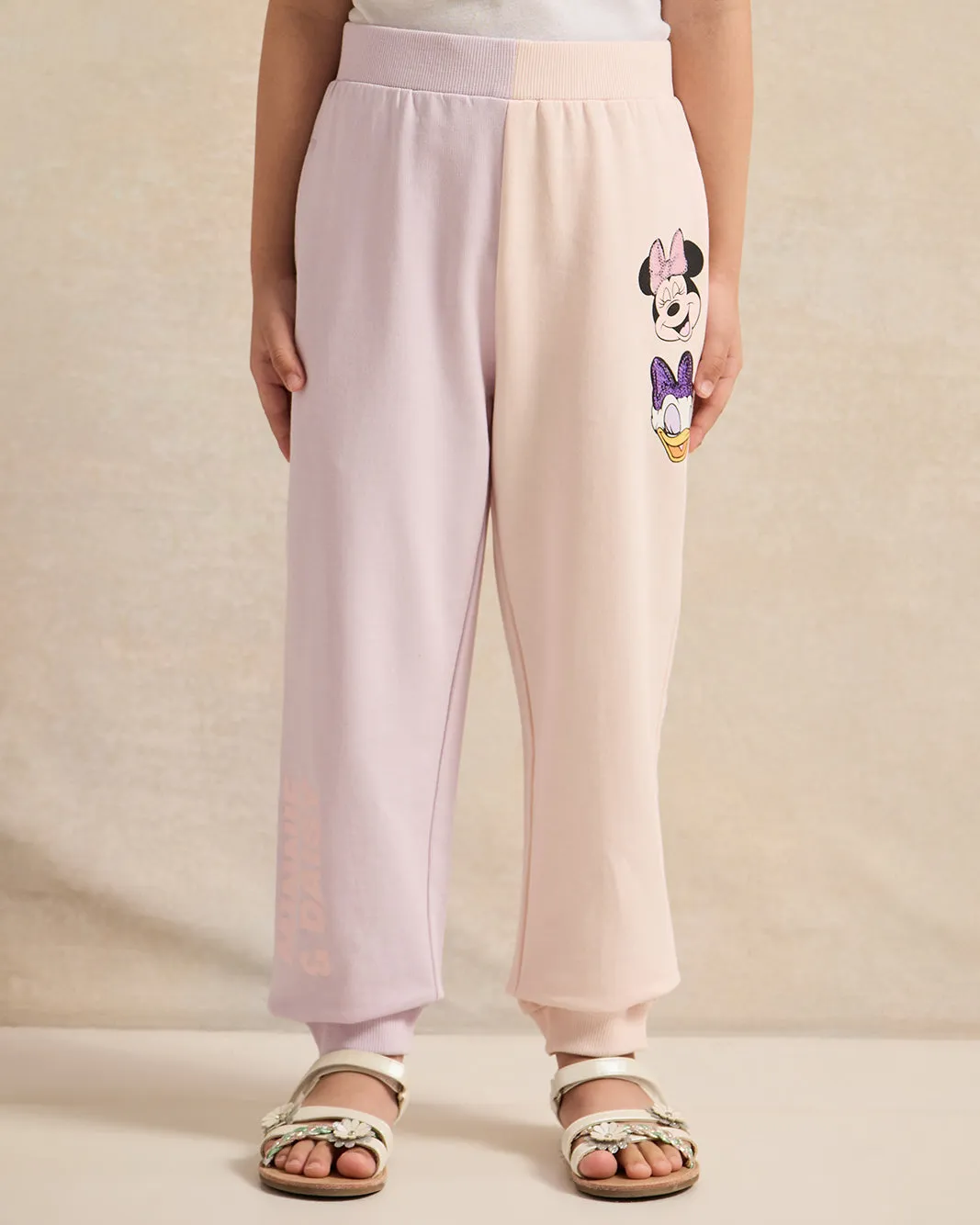 Girls Pink Minnie & Daisy Placement Print Active Pant sold by Redtag
