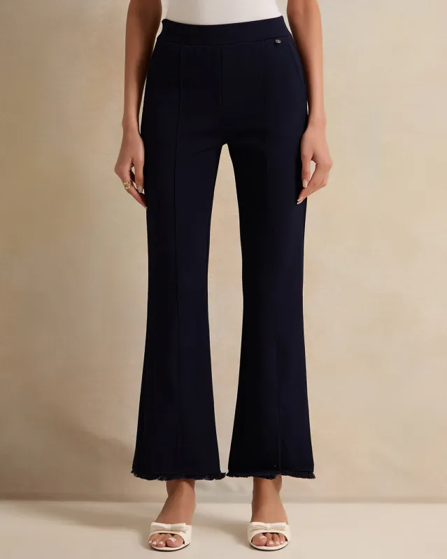 Women Navy Flared Trousers sold by Redtag