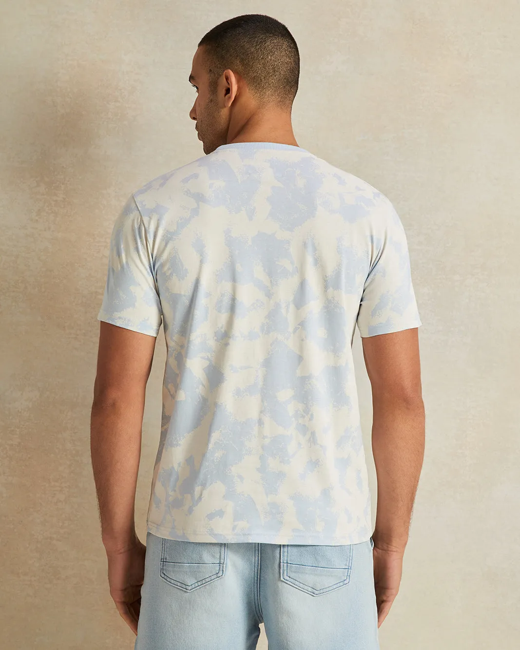 Men Blue Printed T-Shirt sold by Redtag product image thumbnail 3