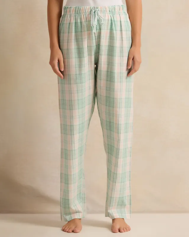 Women Green Checkered Pyjama Bottom sold by Redtag