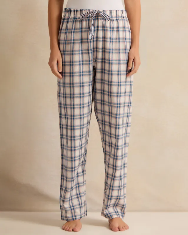 Women Navy Checkered Pyjama Bottom sold by Redtag