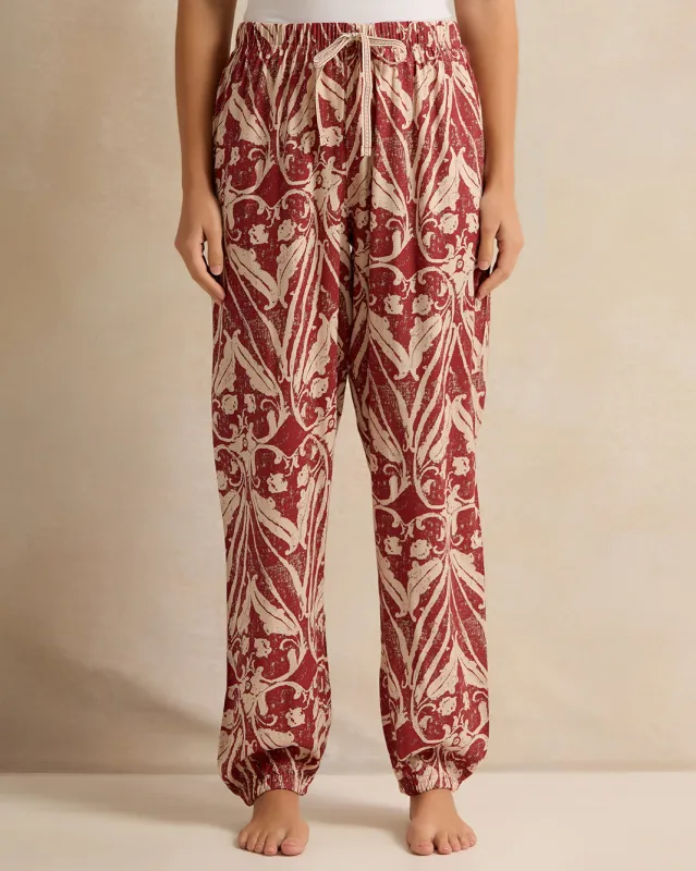 Women Pink  Floral Print Pyjama Bottom sold by Redtag