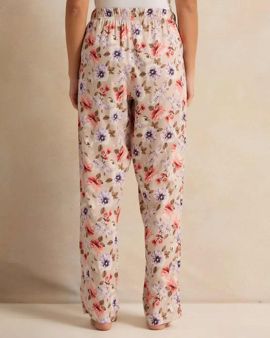 Women Beige Floral Print Pyjama Bottom sold by Redtag product image thumbnail 3
