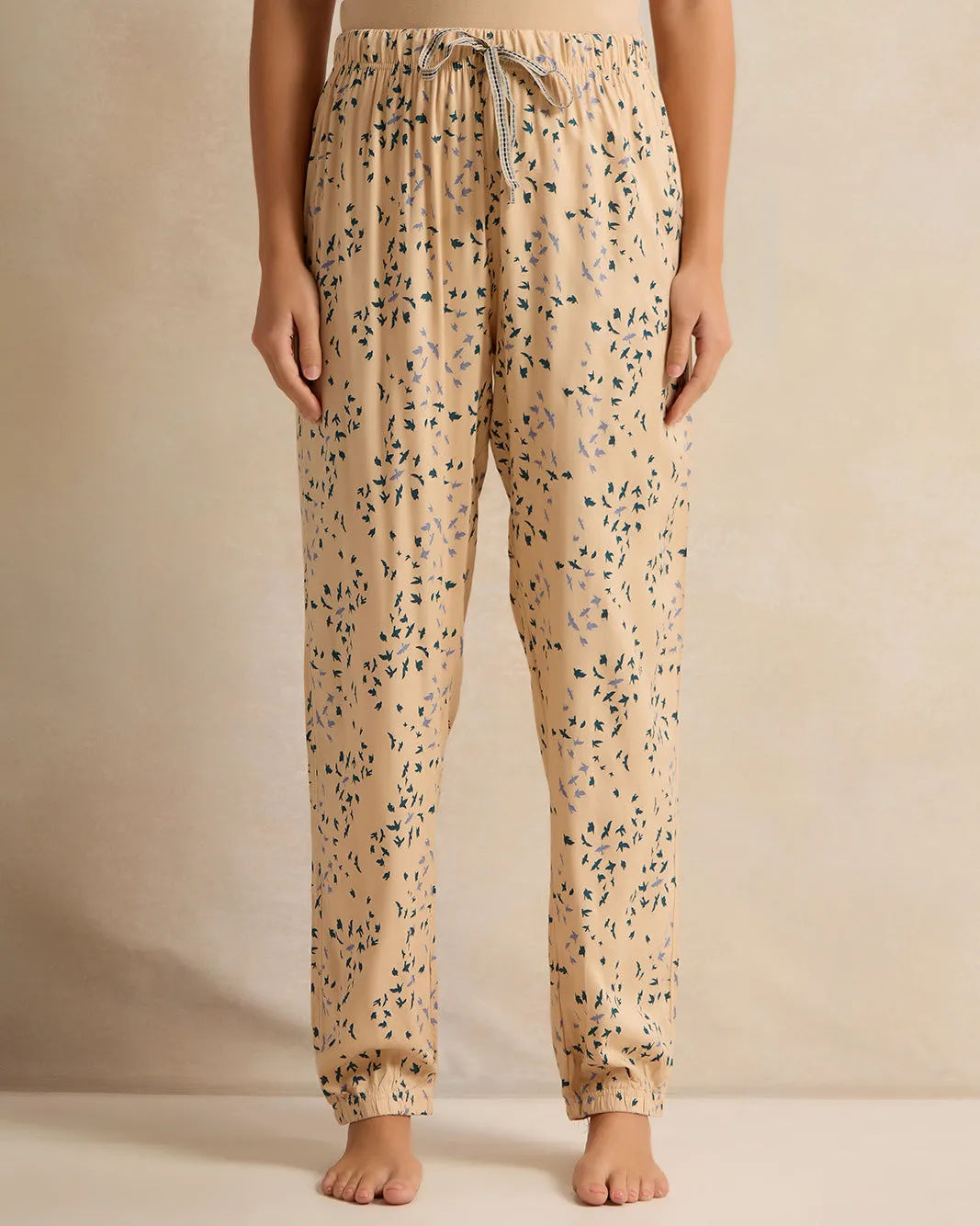 Women Beige Printed Pyjama Bottom sold by Redtag