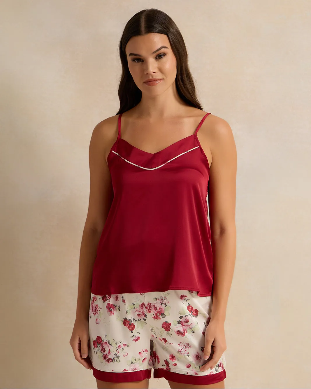 Women Red Printed Short Cami Set (2 Piece) sold by Redtag product image thumbnail 2