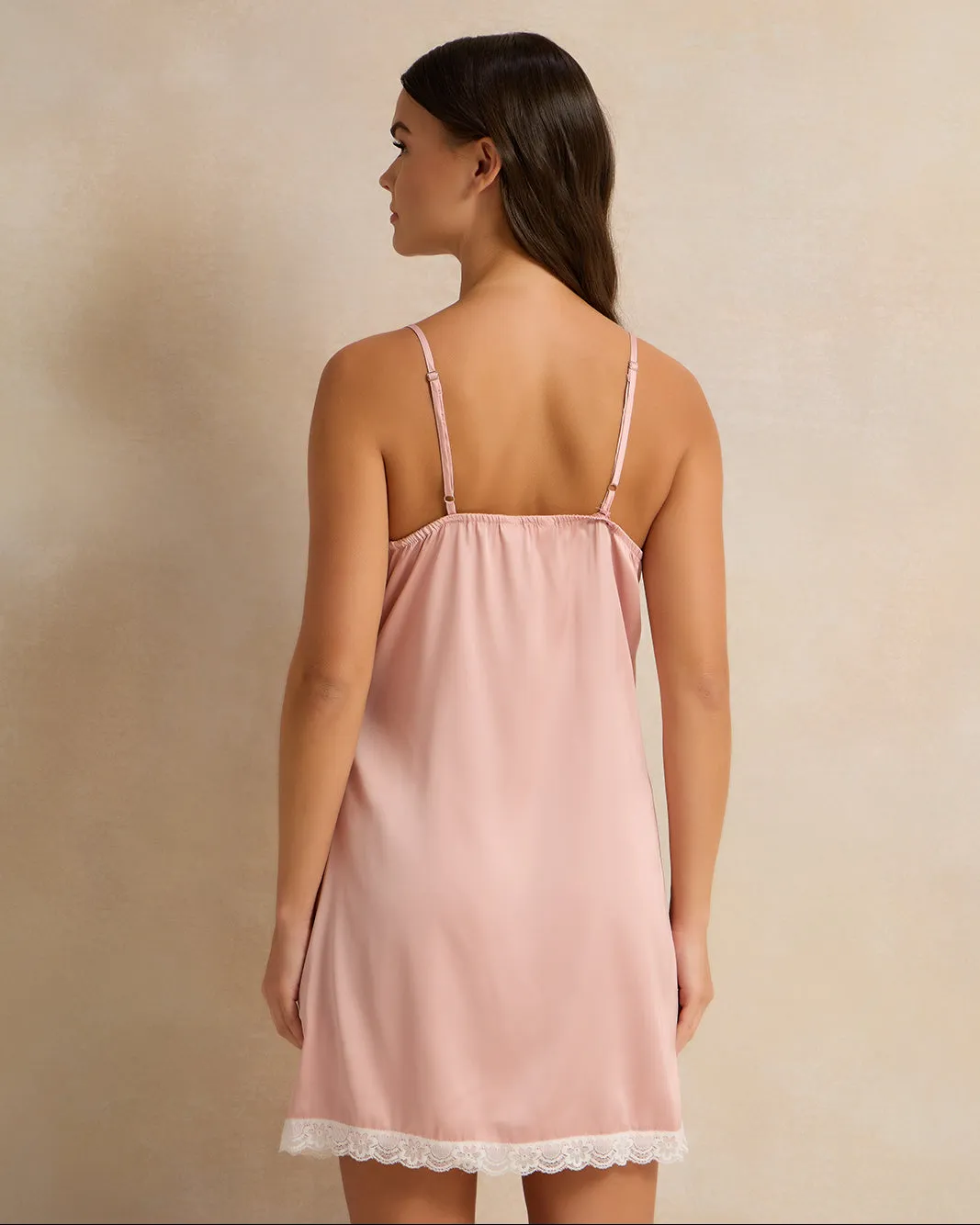 Women Pink Lace Embellished Chemise sold by Redtag product image thumbnail 3