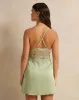 Women Green Lace Embellished Chemise sold by Redtag