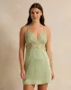 Women Green Lace Embellished Chemise sold by Redtag
