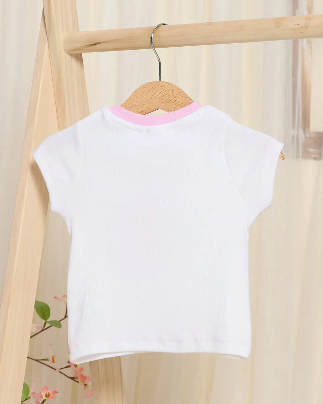 Infant Girls White Heart Print T-Shirt sold by Redtag product image thumbnail 4