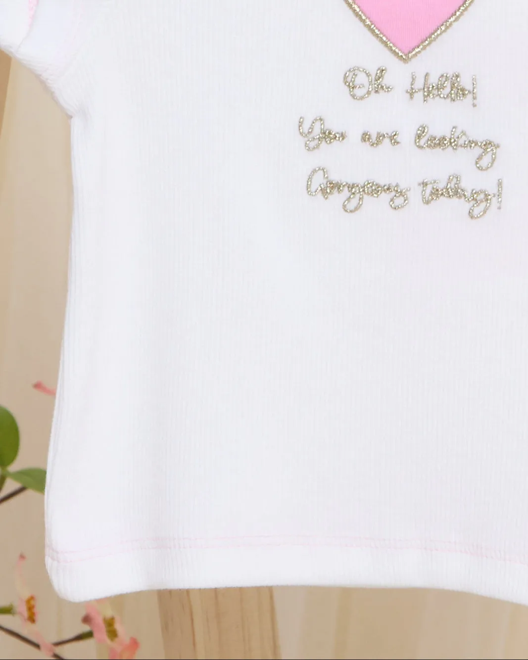 Infant Girls White Heart Print T-Shirt sold by Redtag product image thumbnail 3