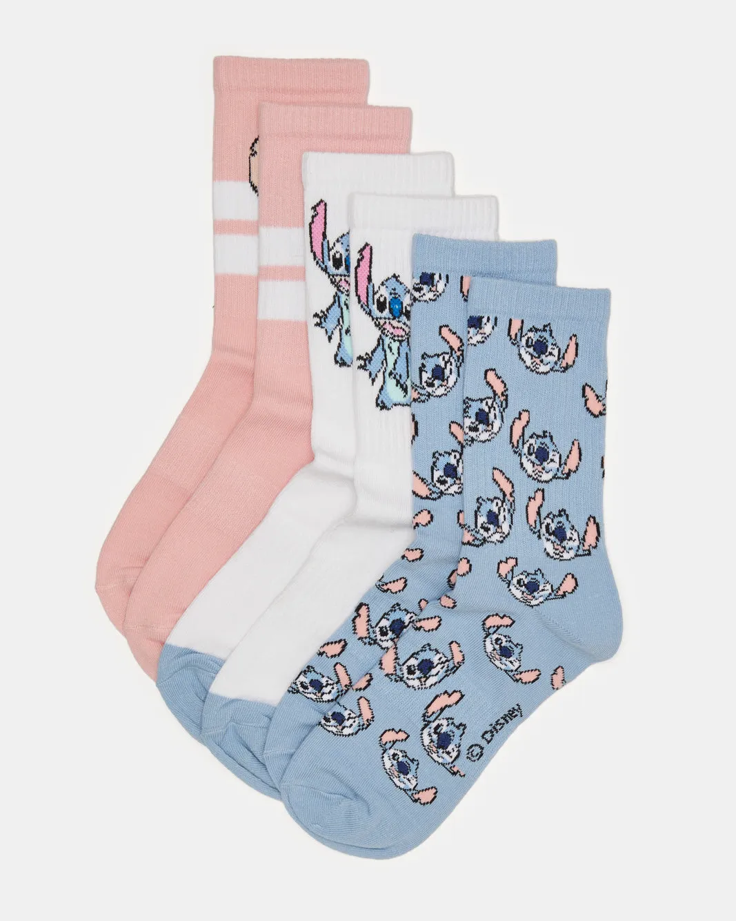 Women Assorted Stitch Print Crew Length Socks (3 Pairs) sold by Redtag