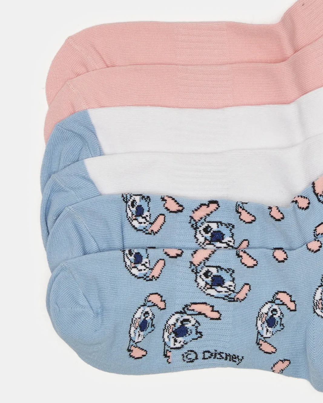 Women Assorted Stitch Print Crew Length Socks (3 Pairs) sold by Redtag product image thumbnail 2