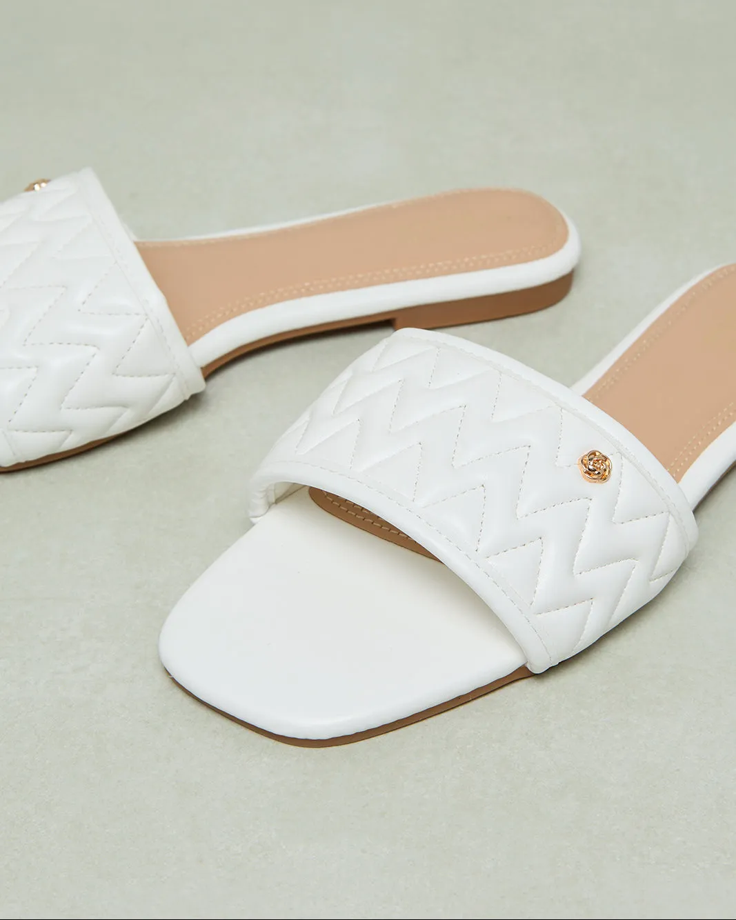 Women White Quilted Mule sold by Redtag product image thumbnail 3