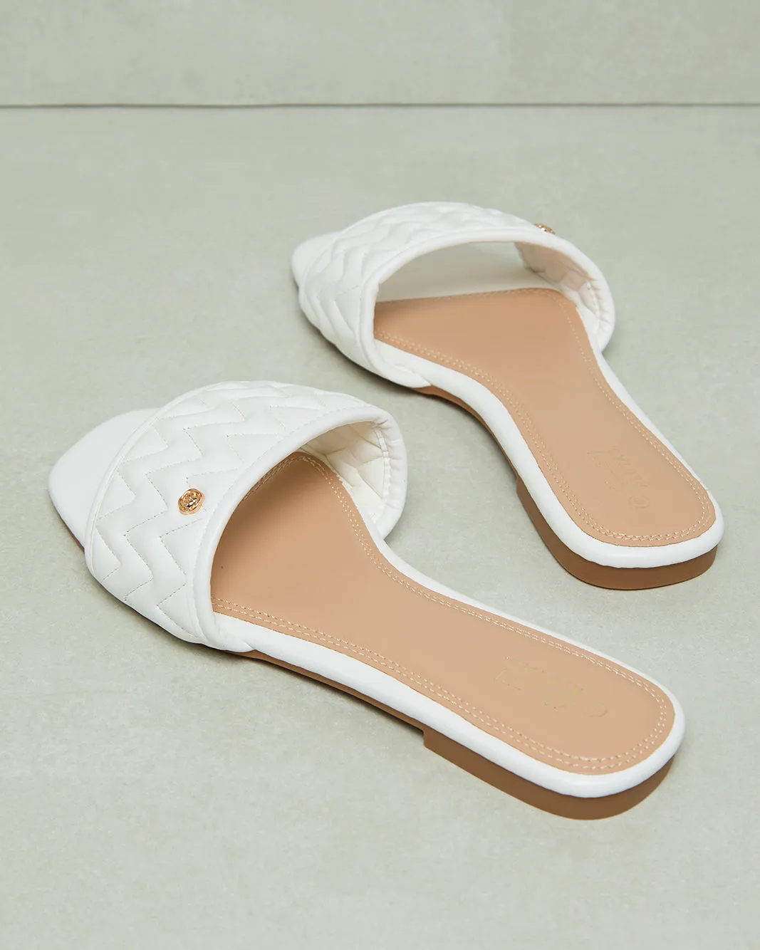 Women White Quilted Mule sold by Redtag product image thumbnail 4