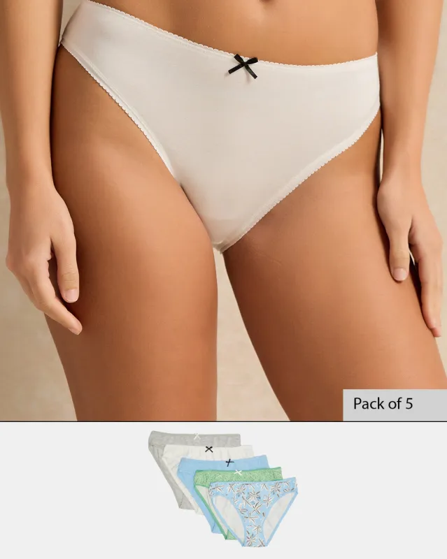 Women Assorted Printed Bikini Brief Set (Pack of 5) sold by Redtag