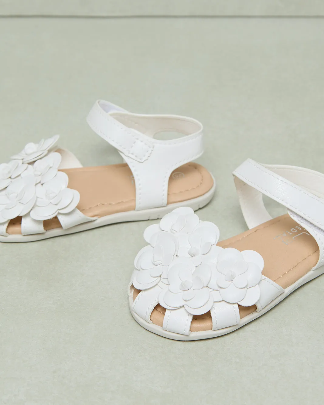 Infant Girls White Floral Sandals Ballerina sold by Redtag product image thumbnail 3