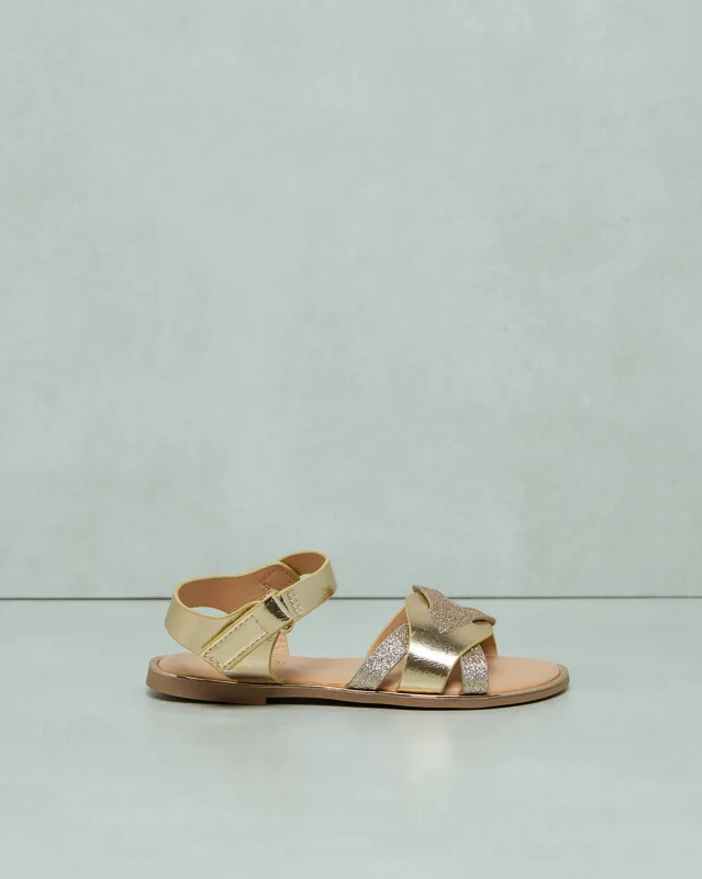 Girls Gold Glitter Sandal sold by Redtag