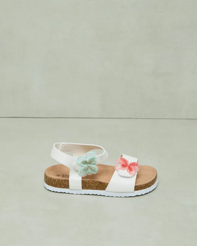 Girls White Butterfly Cork Sandal sold by Redtag