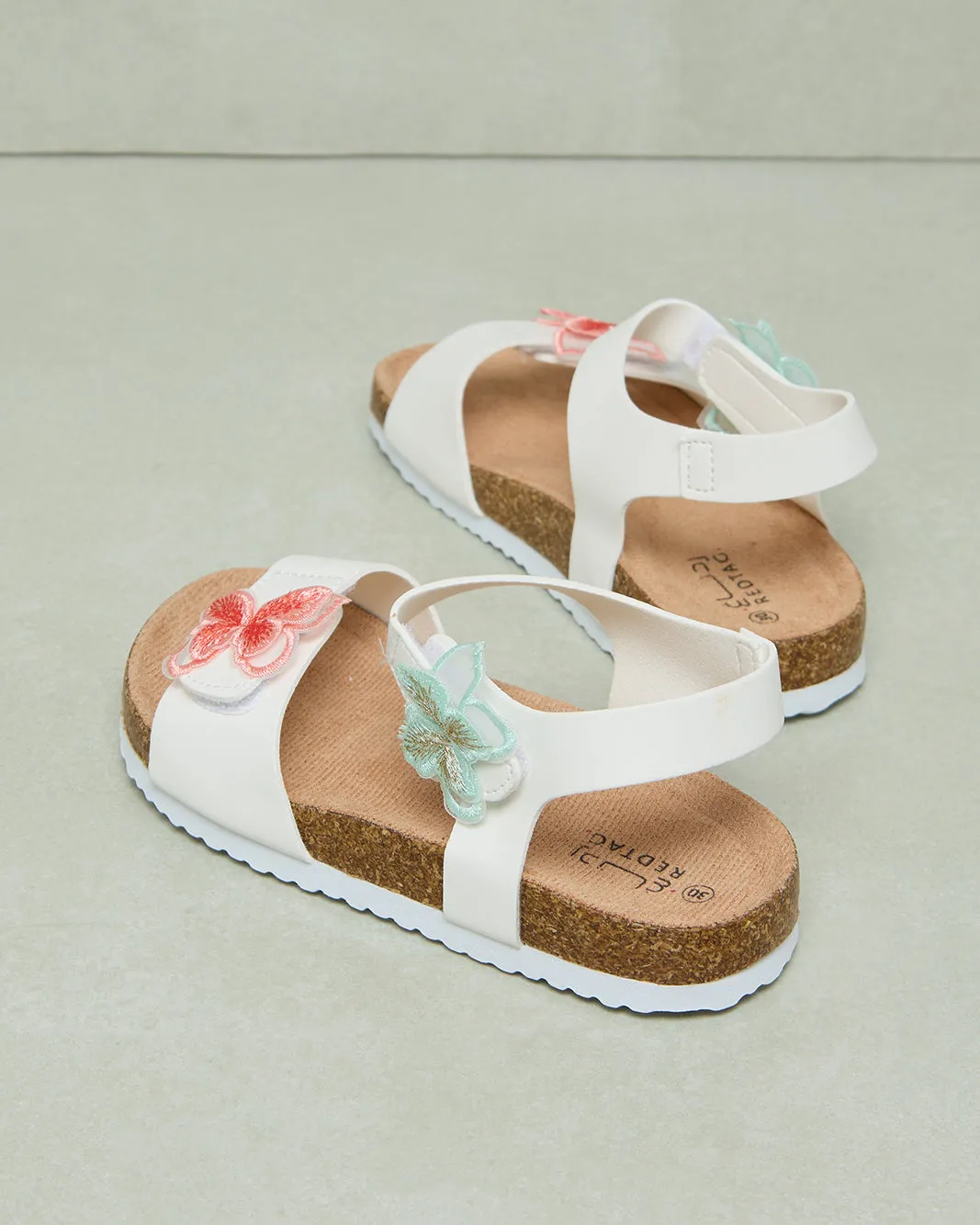 Girls White Butterfly Cork Sandal sold by Redtag product image thumbnail 4