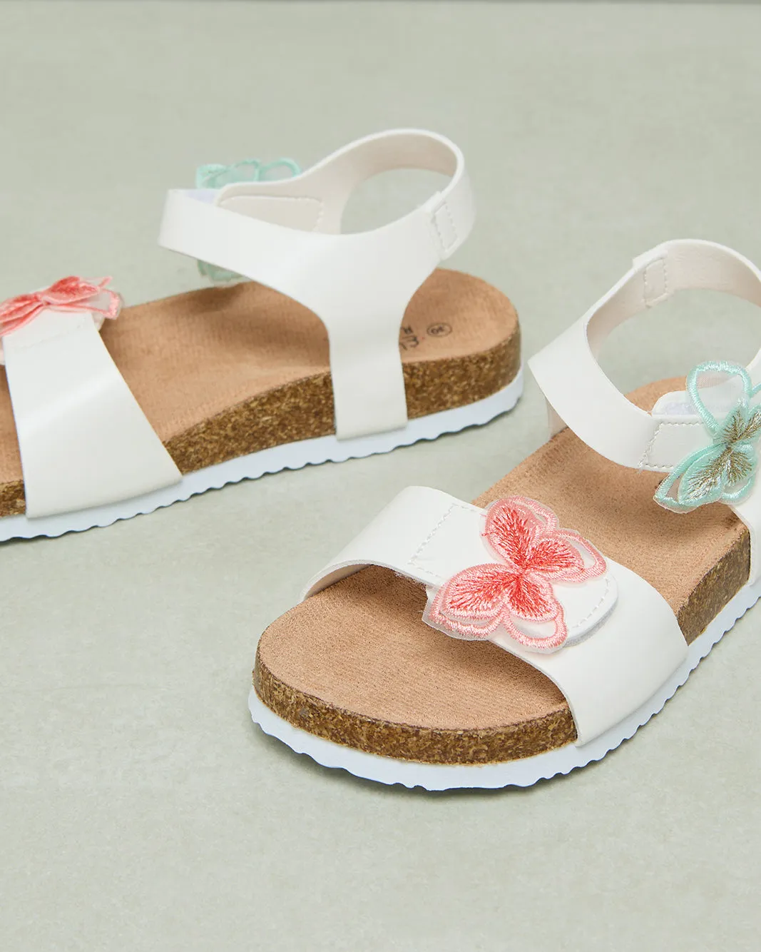 Girls White Butterfly Cork Sandal sold by Redtag product image thumbnail 3
