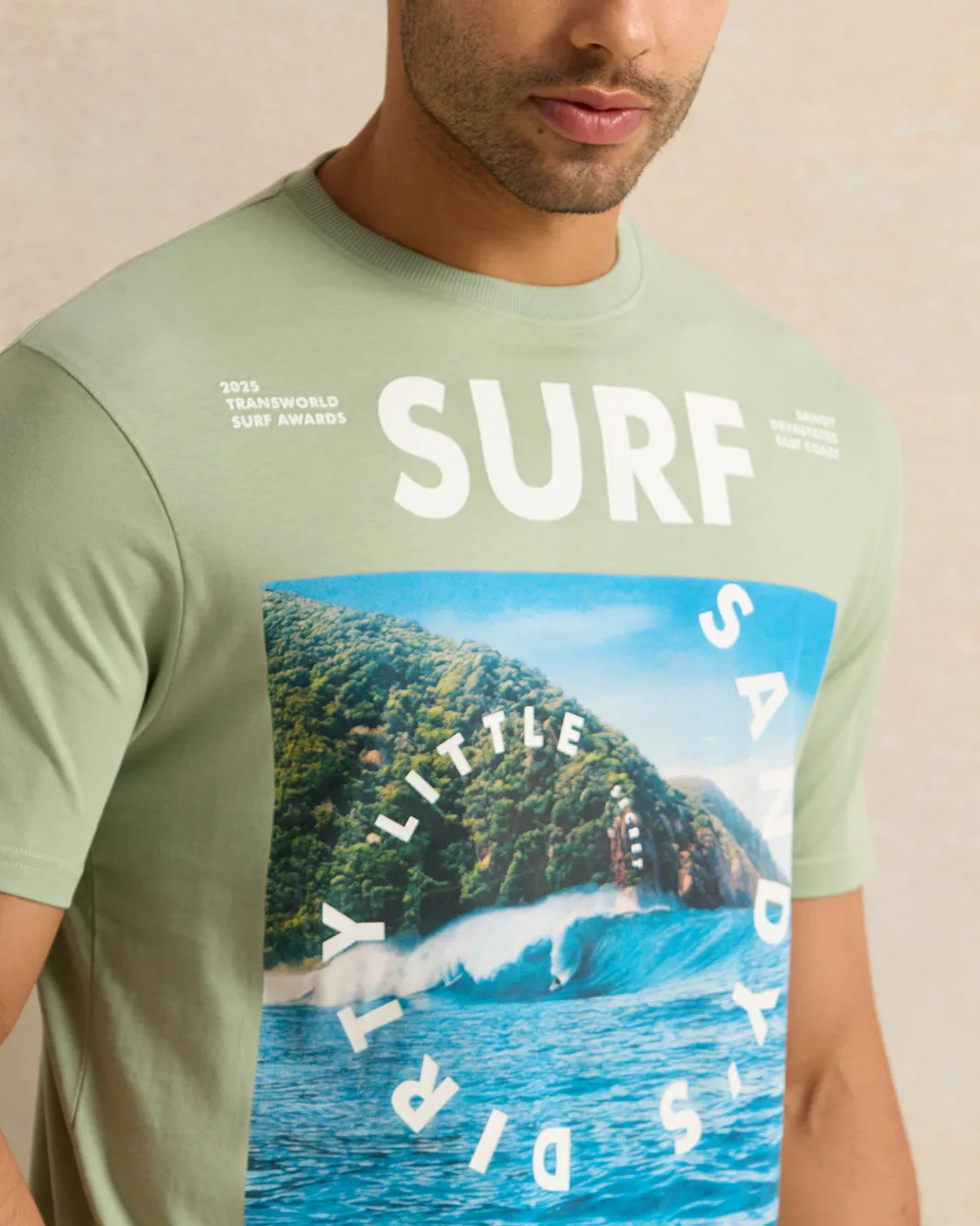 Men Green Surf Print T-Shirt sold by Redtag product image thumbnail 4