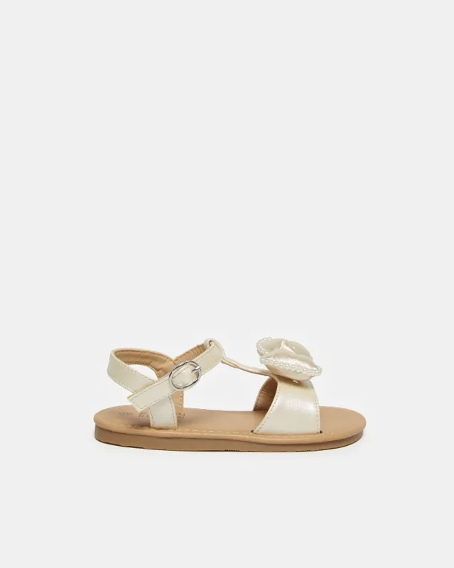 Infant Girls Beige Bow Sandal sold by Redtag