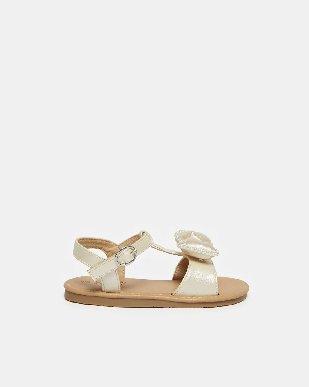 Infant Girls Beige Bow Sandal sold by Redtag