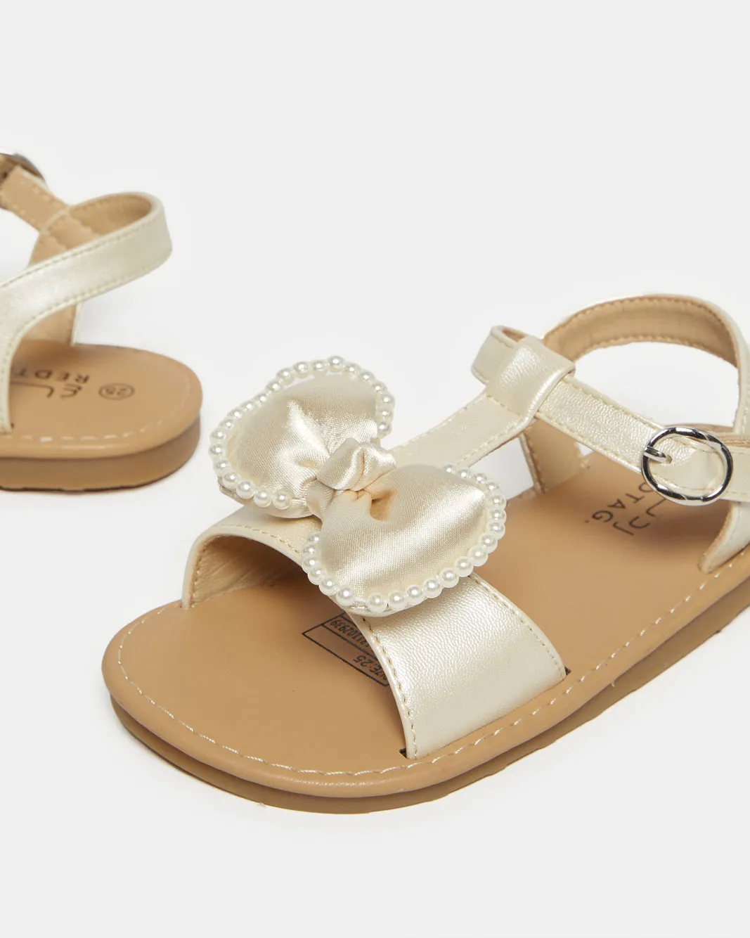 Infant Girls Beige Bow Sandal sold by Redtag product image thumbnail 3