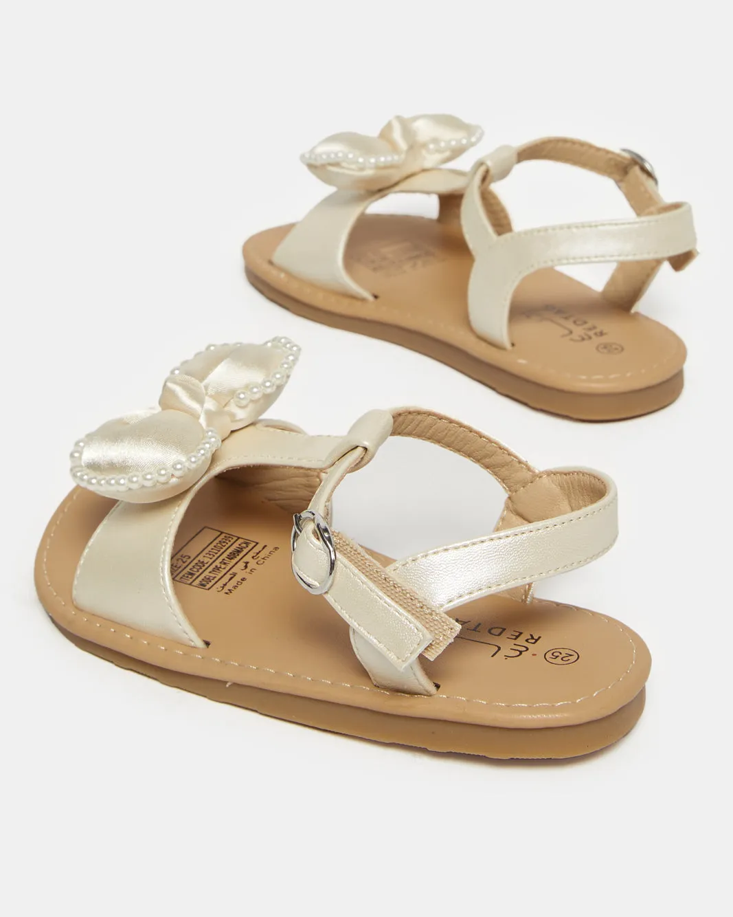 Infant Girls Beige Bow Sandal sold by Redtag product image thumbnail 4