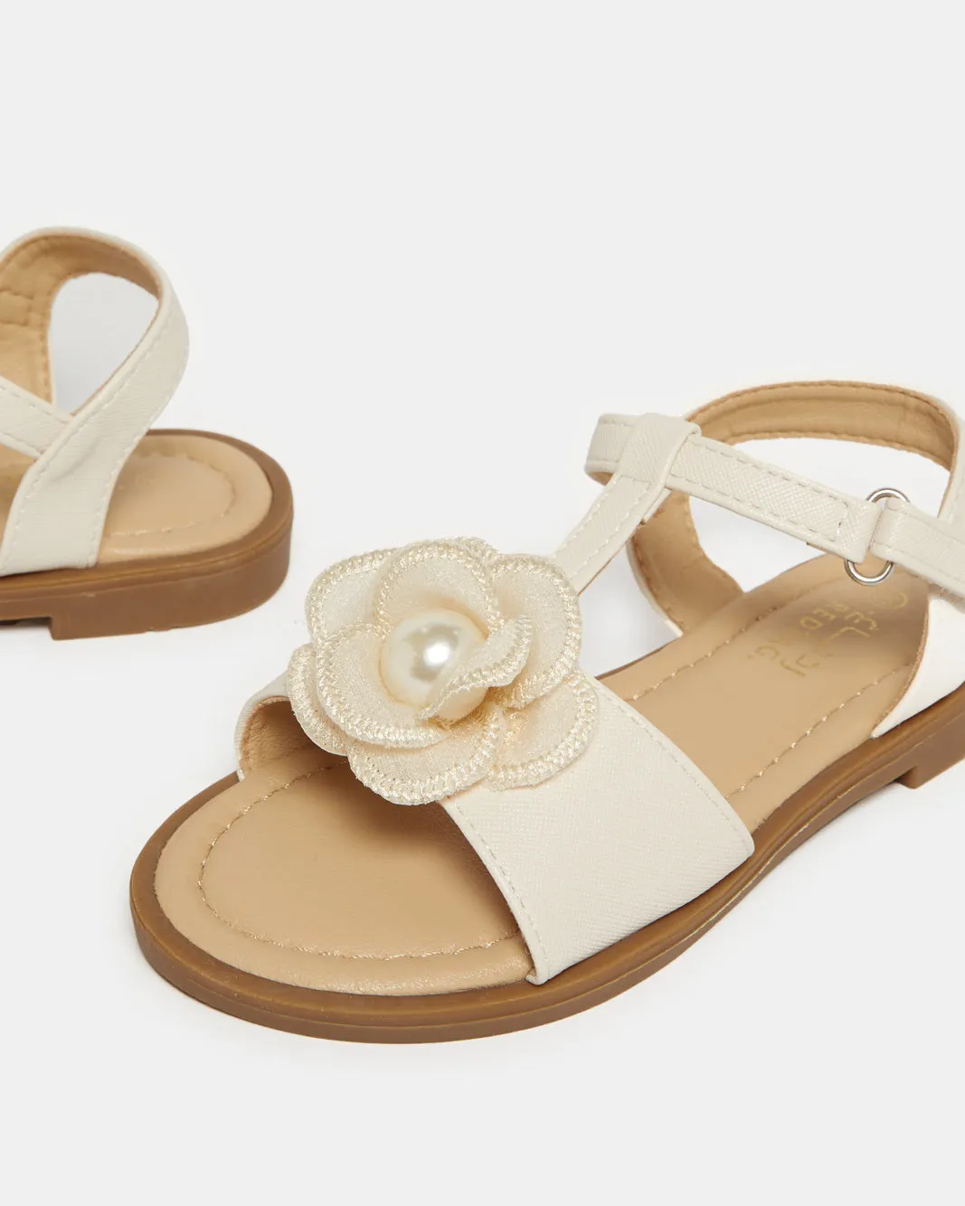 Girls Cream Floral Sandal sold by Redtag product image thumbnail 3