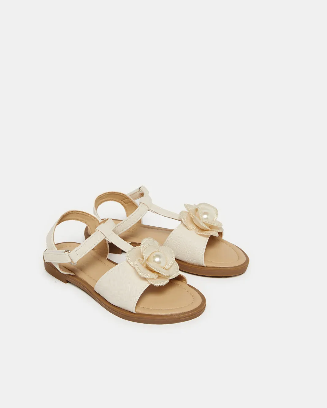 Girls Cream Floral Sandal sold by Redtag product image thumbnail 2