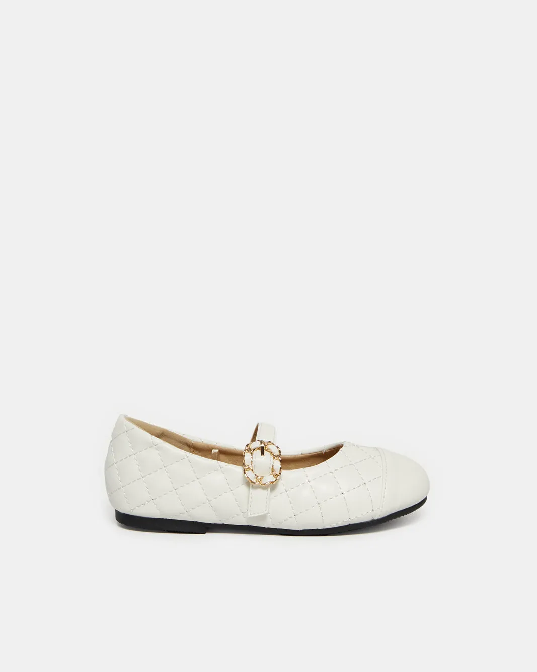 Girls White Buckle Strap Ballerina sold by Redtag