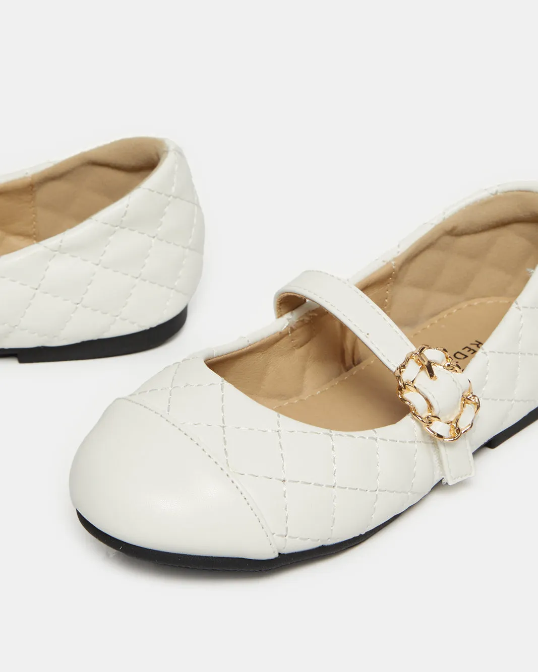 Girls White Buckle Strap Ballerina sold by Redtag product image thumbnail 3