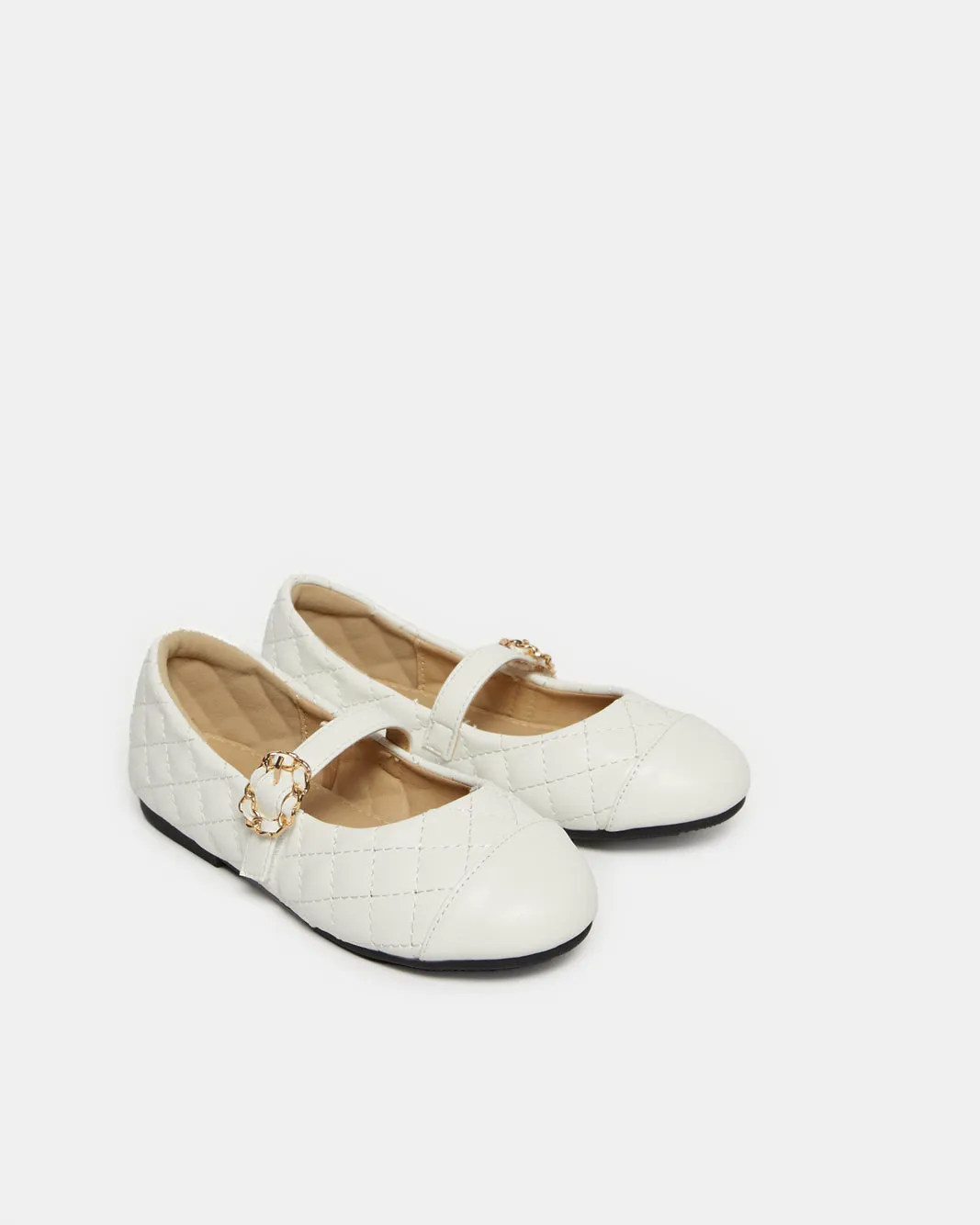 Girls White Buckle Strap Ballerina sold by Redtag product image thumbnail 2