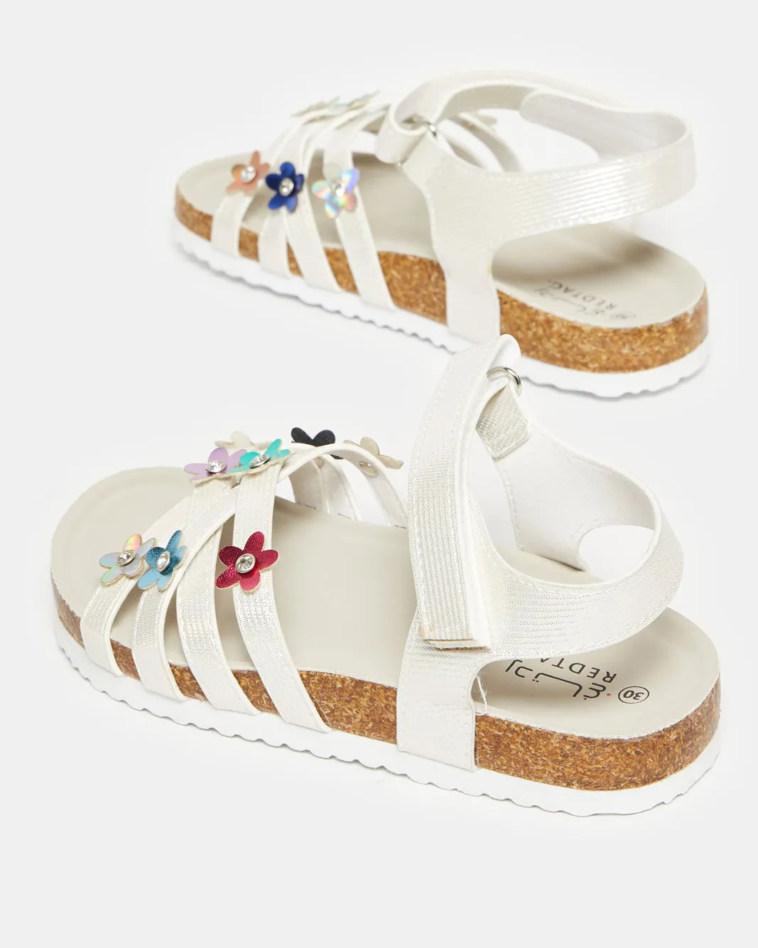 Girls White Embellished Sandal sold by Redtag product image thumbnail 4