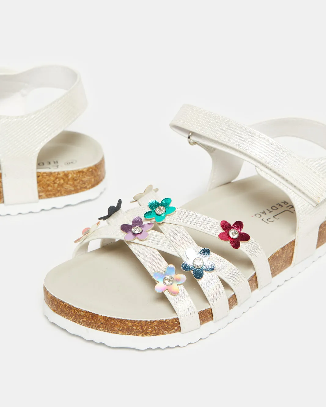 Girls White Embellished Sandal sold by Redtag product image thumbnail 3