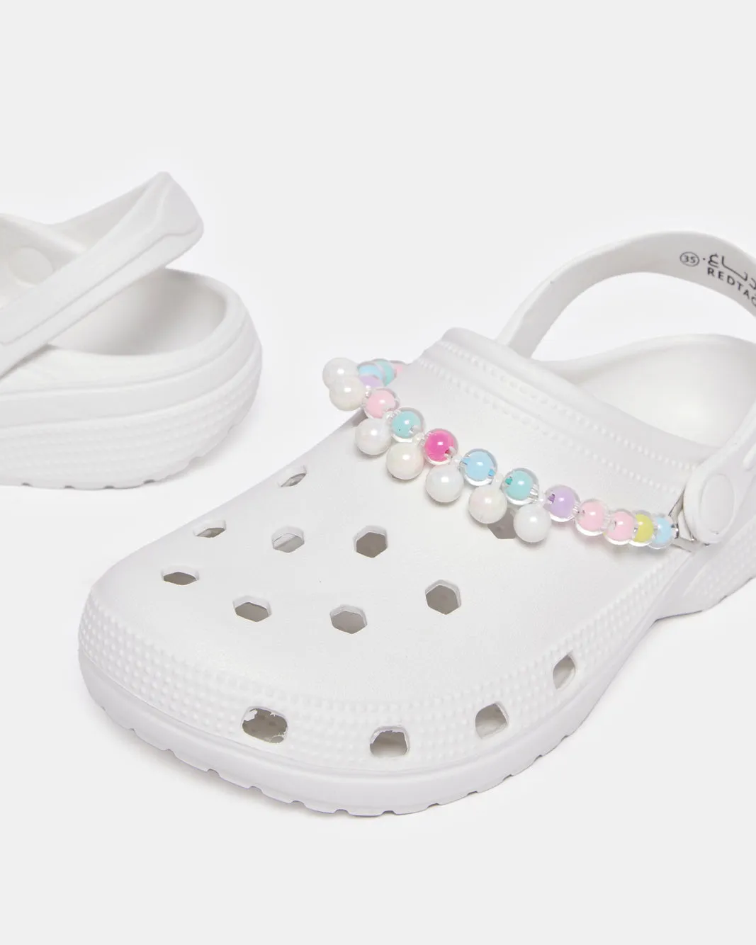 Senior Girls White Beads Clog sold by Redtag product image thumbnail 3