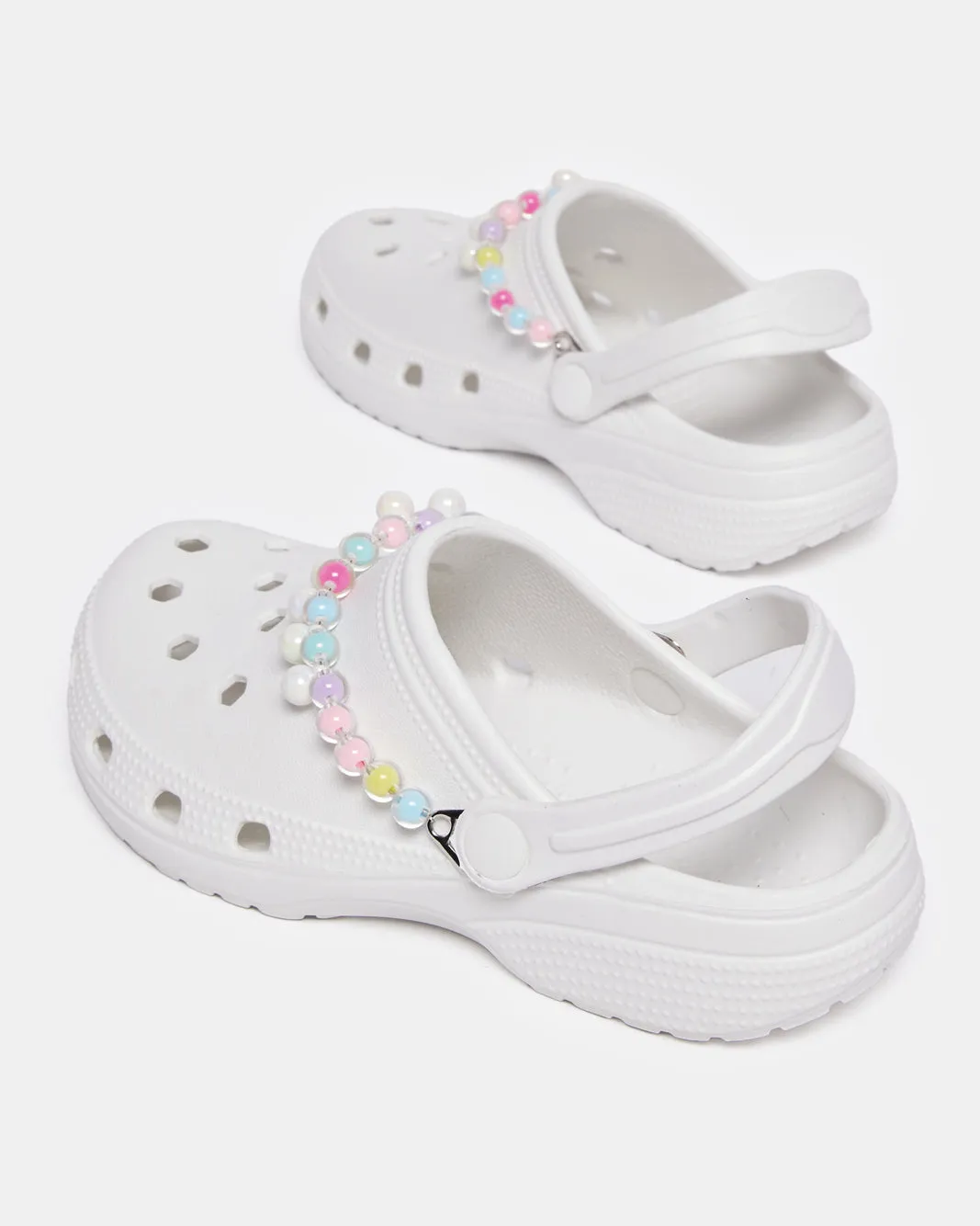 Senior Girls White Beads Clog sold by Redtag product image thumbnail 4