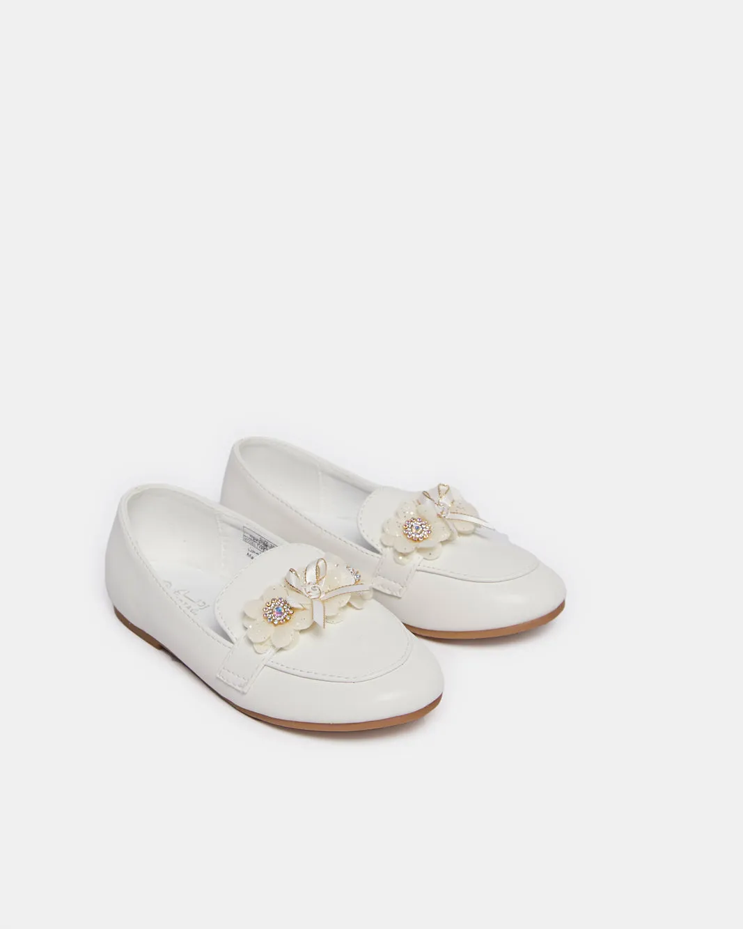 Girls White Floral Loafer sold by Redtag product image thumbnail 2
