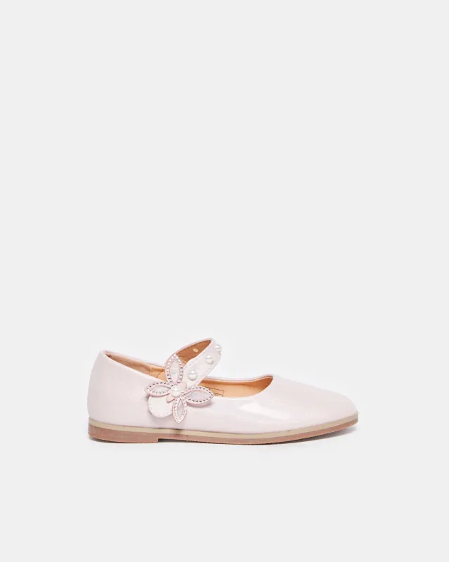 Girls Pink Flower Strap Ballerina sold by Redtag