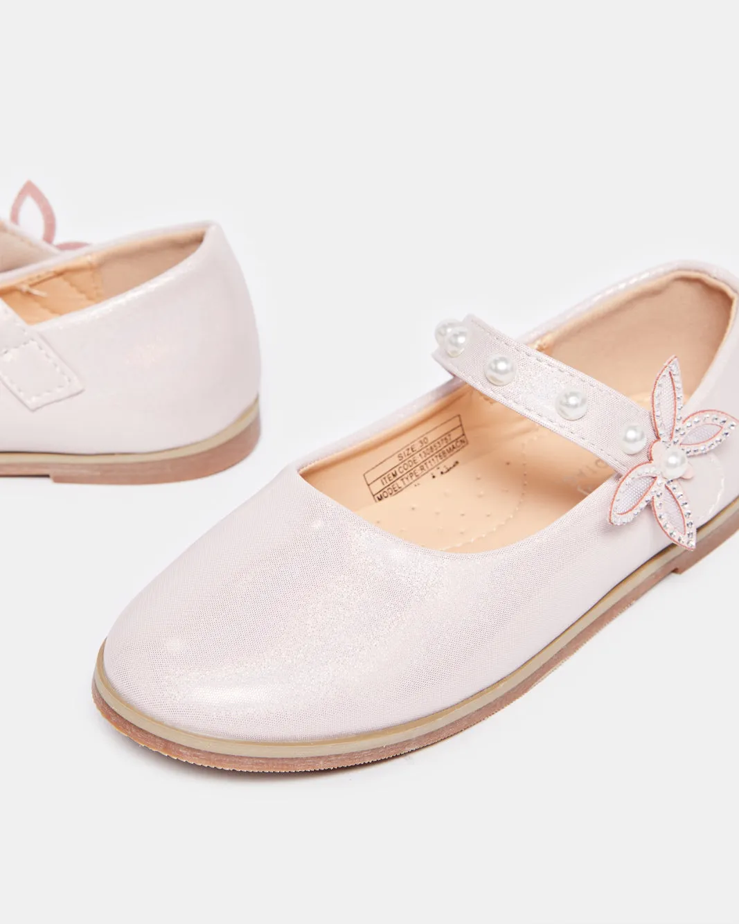 Girls Pink Flower Strap Ballerina sold by Redtag product image thumbnail 3