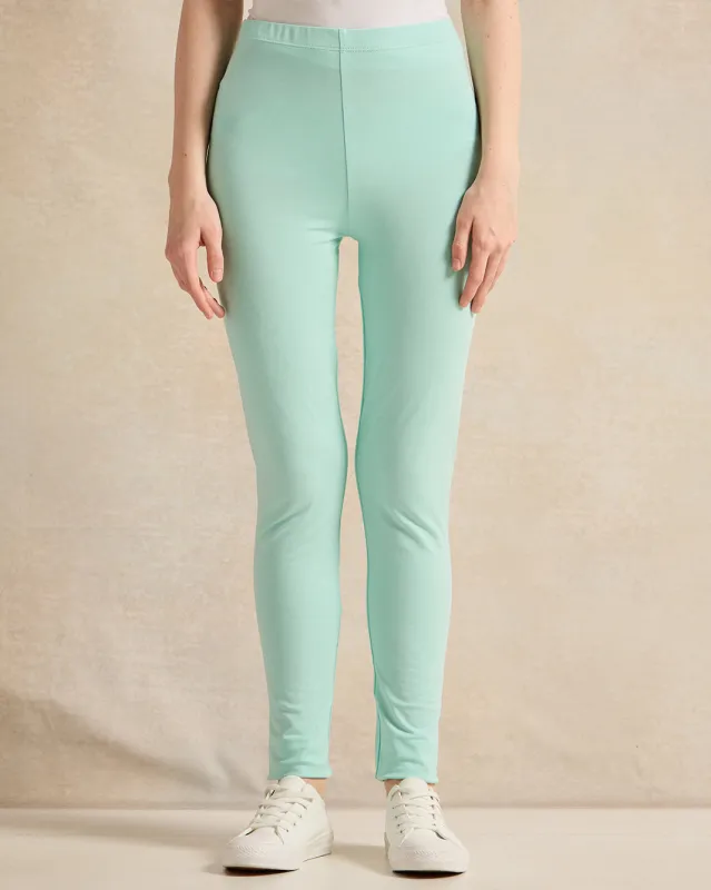 Senior Girls Mint Plain Leggings sold by Redtag