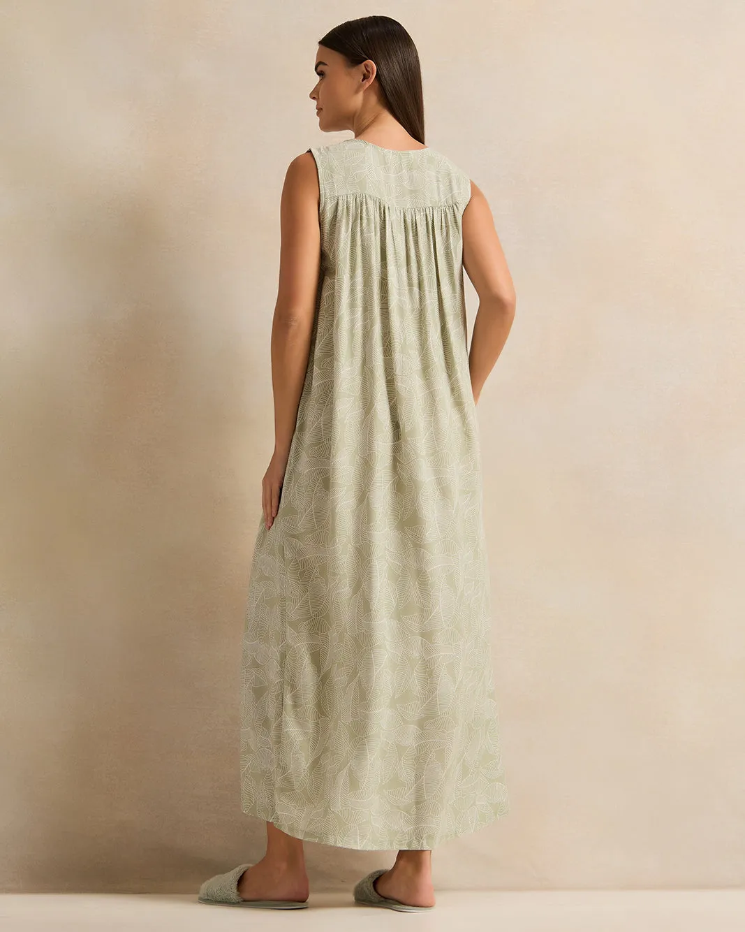 Women Mint Embroidered Nightgown sold by Redtag product image thumbnail 3