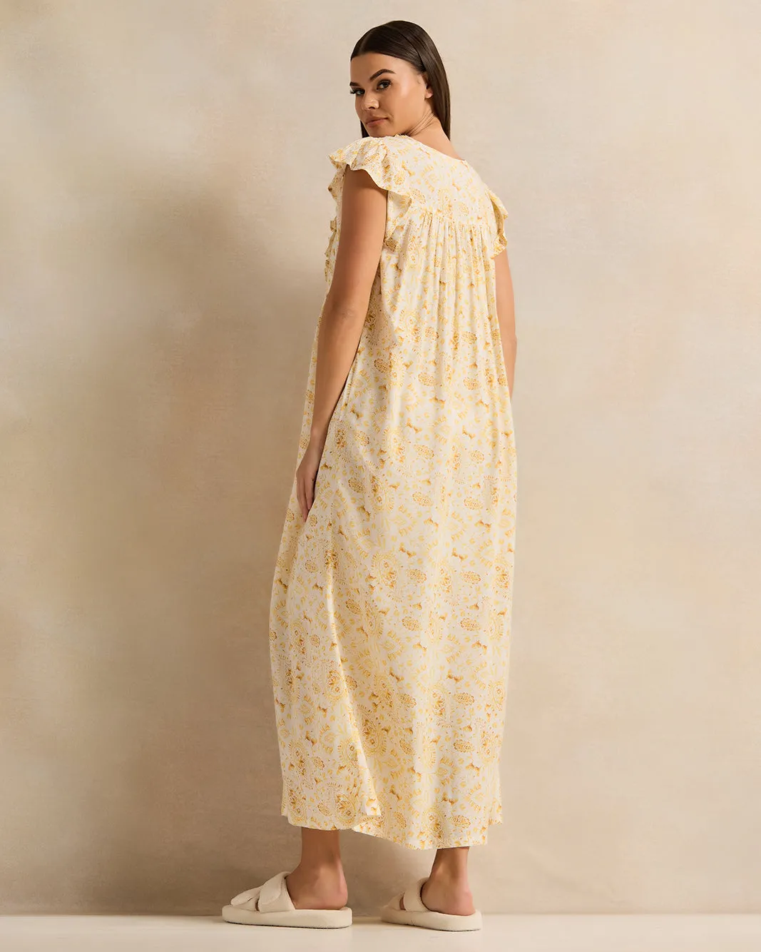 Women Yellow Empire Line Nightgown sold by Redtag product image thumbnail 3