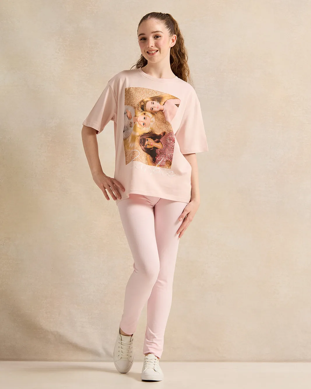 Senior Girls Pink Barbie Print Oversize T-Shirt sold by Redtag product image thumbnail 2