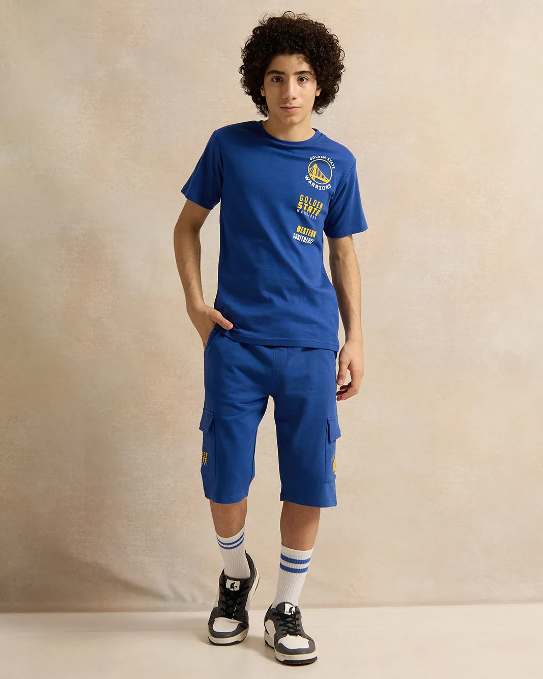 Senior Boys Blue Golden State Warriors Shorts sold by Redtag product image thumbnail 2