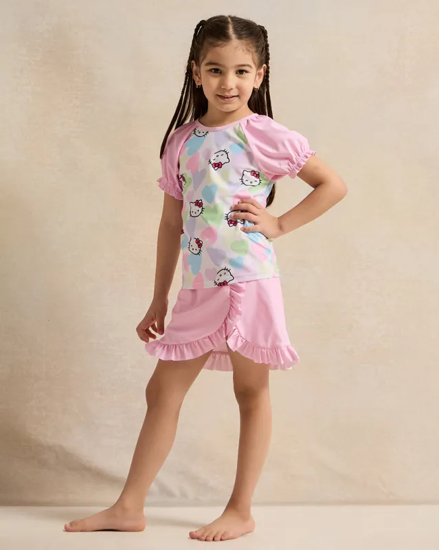 Girls Pink Printed Swim Set (2 Piece) sold by Redtag