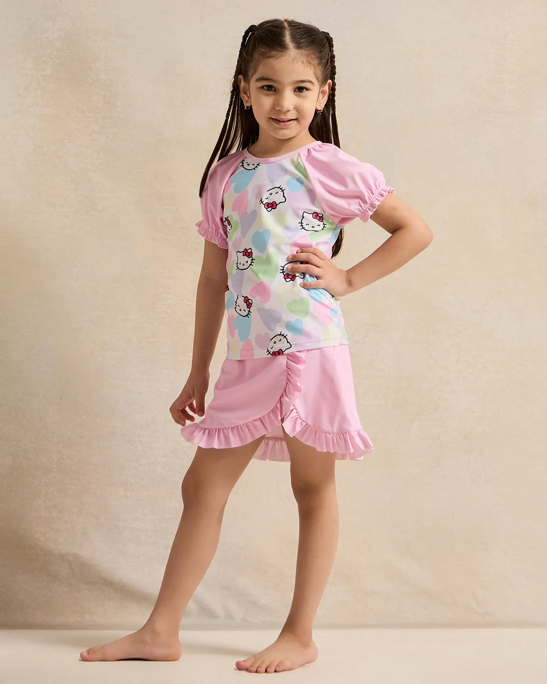 Girls Pink Printed Swim Set (2 Piece) sold by Redtag